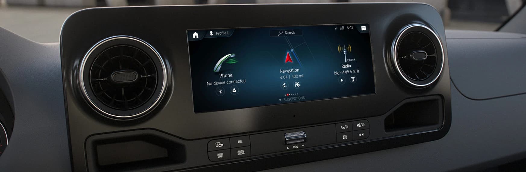 Mercedes-Benz MBUX touchscreen display