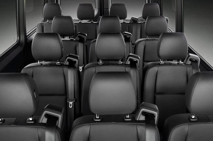 Passenger seating inside Mercedes-Benz Sprinter
